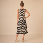 Monochrome Crochet Midi Dress - Image 6