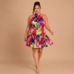 Sunset Splash Halter Mini Dress - Image 3