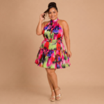 Sunset Splash Halter Mini Dress - Image 5