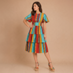 Sunset Fiesta Tiered Midi Dress - Image 5