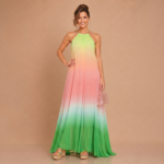 Aurora Mist Halter Maxi Dress - Image 2