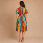 Sunset Fiesta Tiered Midi Dress - Image 6