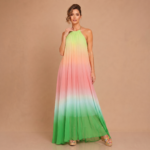 Aurora Mist Halter Maxi Dress - Image 3