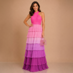 Sunset Ombre Tiered Maxi Dress - Image 3