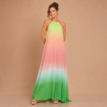 Aurora Mist Halter Maxi Dress - Image 4