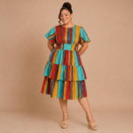 Sunset Fiesta Tiered Midi Dress - Image 7