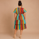 Sunset Fiesta Tiered Midi Dress - Image 8