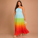 Tropical Sunset Tiered Maxi Dress - Image 2
