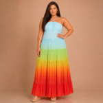 Tropical Sunset Tiered Maxi Dress