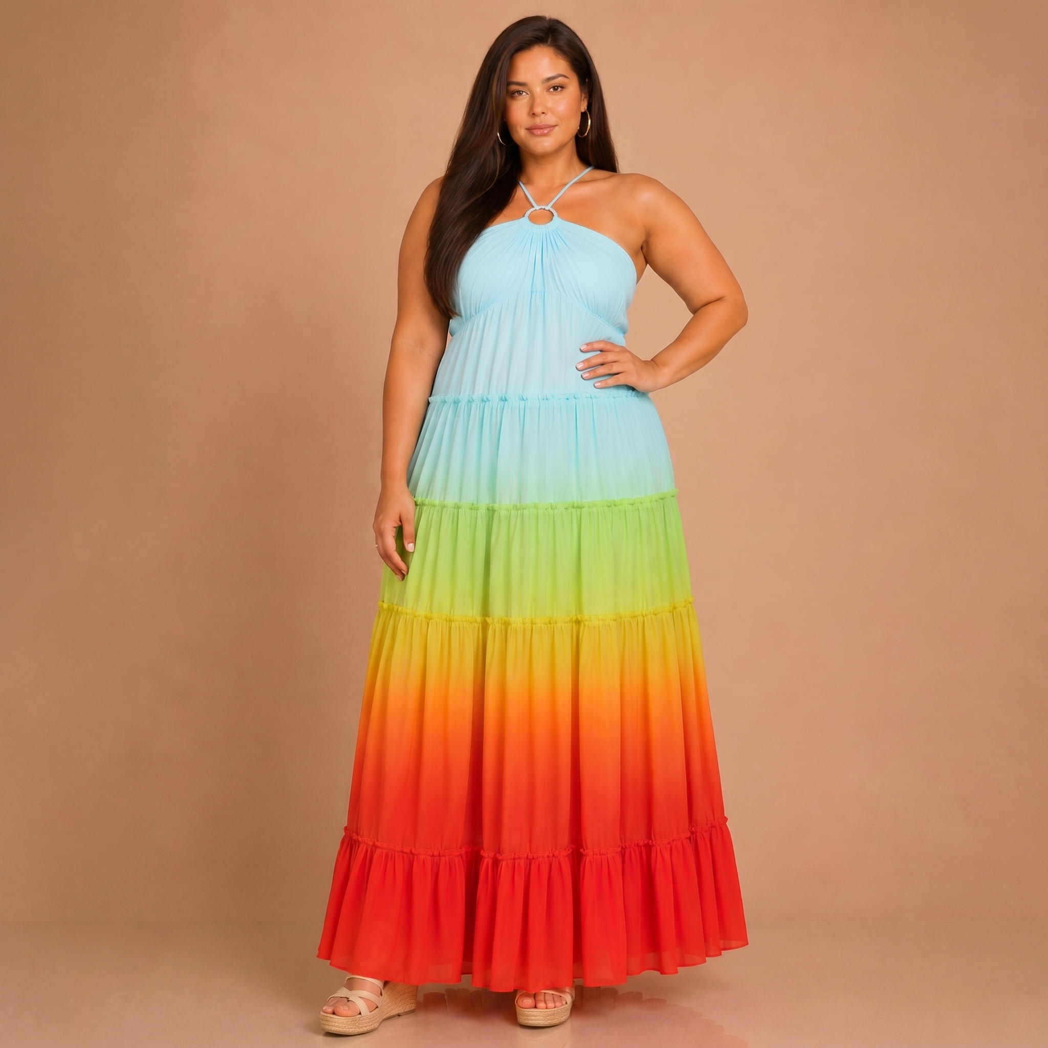 Modelia-2026-05-14-451009-repose (1) Tropical Sunset Tiered Maxi Dress - Image 1