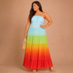 Tropical Sunset Tiered Maxi Dress - Image 3