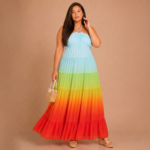 Tropical Sunset Tiered Maxi Dress - Image 4