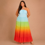 Tropical Sunset Tiered Maxi Dress - Image 6