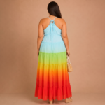 Tropical Sunset Tiered Maxi Dress - Image 7