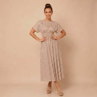 Coastal Stripe Smocked Maxi Dress