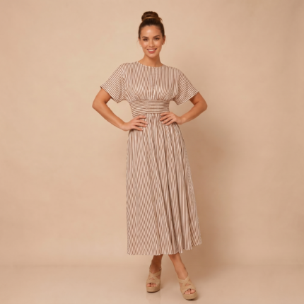 Coastal Stripe Smocked Maxi Dress