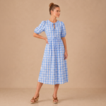 Sky Blossom Midi Dress