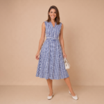 Harbor Stripe Belted Midi Dress - Image 5