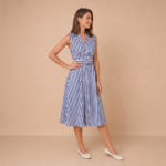 Harbor Stripe Belted Midi Dress - Image 7