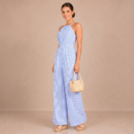 Ava Stripe Halter Jumpsuit - Image 4