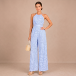 Ava Stripe Halter Jumpsuit