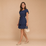 Midnight Dot Flare Mini Dress - Image 3