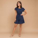 Midnight Dot Flare Mini Dress - Image 2
