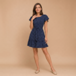 Midnight Dot Flare Mini Dress - Image 4