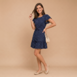 Midnight Dot Flare Mini Dress - Image 6