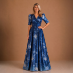 Camille Sapphire Evening Gown