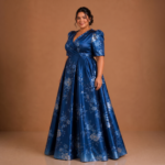 Camille Sapphire Evening Gown - Image 3