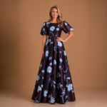 Valentina Midnight Round Neck Gown