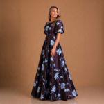 Valentina Midnight Round Neck Gown - Image 4