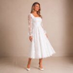 Isabella Lace Long Sleeve  Midi Dress - Image 4