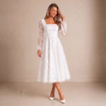 Isabella Lace Long Sleeve  Midi Dress - Image 3