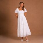 Claire Eyelet Midi Dress - Image 3